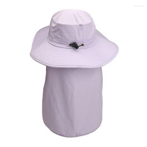 BERETS Summer Hat Hat Bucket Men Women Boonie with Neck Flap Outdoor UV Protection Large largo pesca escursionistica traspirante