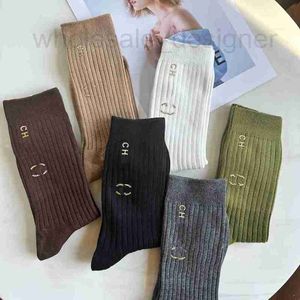 Socks & Hosiery Designer sock double needle gold label hand stamping exquisite senior mid-calf socks ins college style autumn winter men women Z7Z3