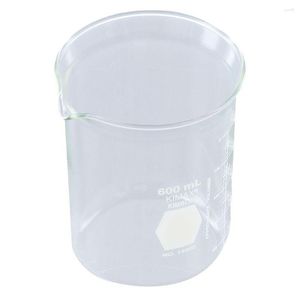 600ml Lab Beaker Stability Low Form Glass Borosilicate Handleless Graduated Educational Supplies