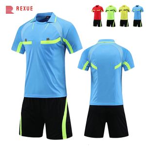 Outdoor T-Shirts Custom Football Referee Jersey Sets for Men Professional Judge Soccer Kits Multi Pocket 2 Piece Summer Sports Uniform Suit 230815