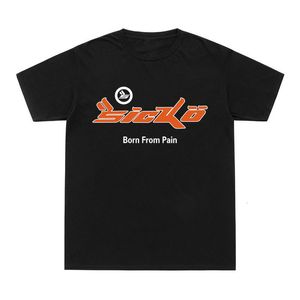 T-shirt maschile Arrivas Sicko Nato da PAIN T-SHIRT 100% T-Shirt in cotone Sicko Hip Hop Shirt Shirt O-Neck Street Wear West Tops 230815