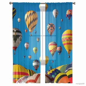 Занавески красочные воздушные шары спальня тюлевые шторы отель домашний декор прозрачные шторы для гостиной шифоновые шторы с принтом