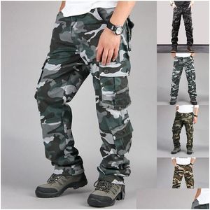 Men'S Pants Camouflage Cargo Joggers Militar Men Trousers Hip Hop Army Camo Spodnie Meskie Man Cotton Sweatpants Kargo Ropa Drop Del Dh51H