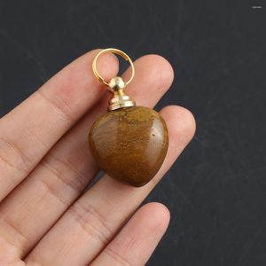 Pendant Necklaces Essential Oil Bottle Natural Stone Brown Perfumer For Jewelry Making DIY Necklace Accessory