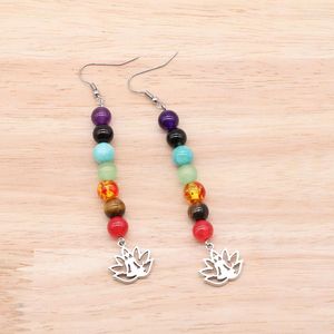Dangle Earrings Dropship Chakra Healing Balance Stones Jewelry Yoga Reiki Prayer Wish Stone Women Gift