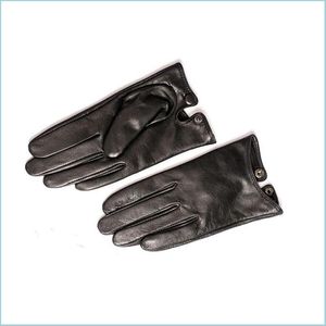 Mittens Womens Womens Natural Sheepskin Leather Gloves 암컷 진정한 오토바이 운전 R760 201020 1154 Q2 드롭 배달 패션 액세서리 DH8WK