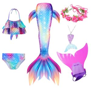 Besondere Anlässe Kinder Girls Girls Schwimmen Meerjungfrau Schwanzkostüm Cosplay Kinder Badeanzug Fantasy Beach Bikini können Monofin Fin Halloween 230815 hinzufügen