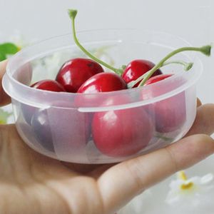 Garrafas de armazenamento de 8,5 cm de mini caixas de alimentos de plástico reutilizáveis ​​recipientes de lanches Organizador de frutas Acessórios de cozinha Terno com tampas