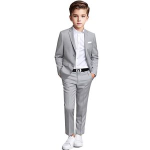 Abiti per ragazzi pantaloni di giacca blazer formale show di danza 2 pezzi Outfit Violo per violini feste di compleanno per il matrimonio per bambini 230815