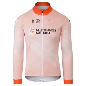 Cycling Shirts Tops WINTER FLEECE THERMAL NETHERLAND DUTCH TEAM Long Jerseys Mtb Sleeve Men Bike Wear Clothing 230815