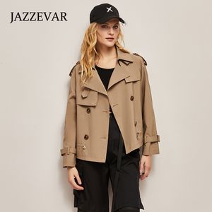 Women's Trench Coats Small Short Coat Female JAZZEVAR 2023 Autumn Loose Slim Design Jacket 230815