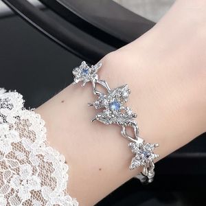 Link Armbänder unregelmäßige Silberfarbe Flüssiges Metallmondone Schmetterlingsarmband für Frauen Trendprodukt 2023 kpop Paar Geschenke Y2K