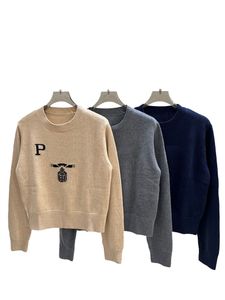 High Grade Womens Knit Sweaters Fashion Autumn Long sleeves Crochet jumper pullovver letter tops Designer Knitting Sweater women clothes