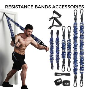 Hand Grippers InnStar Resistance Bands Accessories Elastic Band Fitness Handle Foot Strap Gym Full Body Workout Bench Press Träningsutrustning 230816