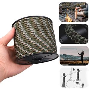 Outdoor Gadgets 50m 12 Strand 650 Military 4mm Paracord Camping Survival 9x Parachute Cores 1x Fishing Line Copper Wire Fire 230815