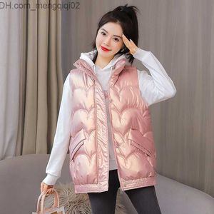 Women's Down Parkas New Smooth Parka Tank Top Fashion Solid Winter Jacket Women's Casual Sleeveless Standing Neck Paraka Coat Women's Midje Coat Z230817