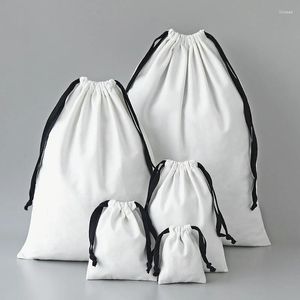 Depolama Çantaları 1 PCS Noel Hediye Tuval Pamuklu Siyah Drawstring Yüksek kaliteli takı Beyaz Paket Çantası Ev Toz Çantası