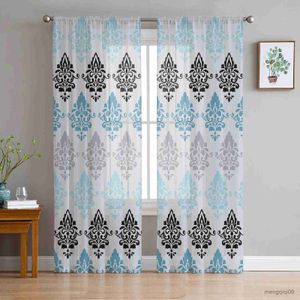 Curtain Petals Leaves Pattern Dense Sheer Curtains for Living Room The Bedroom Decorative Curtain Drapes Tulle Curtains R230816