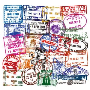 50pcs-pack transparent klare Poststempelstempelaufkleber Reise-Skateboard-Laptop-Aufkleber Laptop Gepäck Fall Graffität Vinyl-Aufkleber B231A