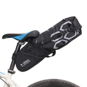 Paniers Bags Bsoul 12L Bicicleta Bolsa de bagagem de grande capacidade Selva de bicicleta Tail Seat de armazenamento à prova d'água Ciclismo traseiro 230815