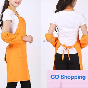 Pocket Craft Cooking Baking Aprons Household Adult Art Painting Solid Colors Apron Kitchen Dining Bib Top Quality