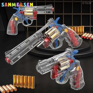 Revolver Transparent Airsoft Pistol Paintball Soft Bullet Gun Simulation Model Toy Gun Boy War Trauma Fake Gift Bb Pistol T230816