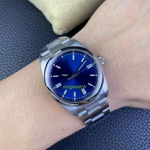 Orologio da uomo VSF Cal.3235 Movimento 36 mm Blu Carlatura di 72 ore di accumulo di energia cinetica 904L Cingcio d'acciaio in acciaio Crystal Glass Swiss Swiss Ice Blue Aurooproofire