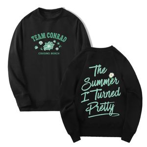 Massaduras de moletons para homens no verão eu me tornei uma equipe de praia de primos, Conrad Jeremiah Merch Crewneck de manga comprida moleta masculina roupas femininas 230815