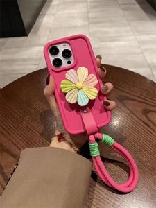 Designer avançado rosa rosa colorido stand phone capa iPhone 14 13 Pro Max 11 12 12Pro 14Plus 7 8 Plus x XS XR Classic Top Silicone Case