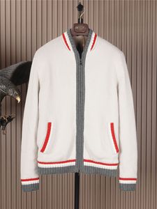 Herrenpullover Winter Loro Piana White Strick Jacke Casmer Cashmere Mantel