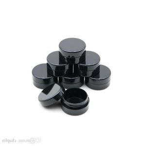 Black Empty 5 Gram 5ML Plastic Pot Jars Cosmetic Sample Empty Container Screw Cap Lid, for Make Up Eye Shadow Nails Powder Paint Jewelr Mlim