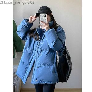 Women's Down Parkas C 2022 New Women's Autumn/Winter Standing Neck Long Sleeve Solid Color Zipper förkläde Lämplig för kvinnors matchande Z230818