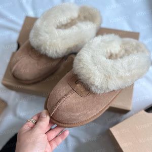 Coquette Designer Tasman Slippers Chestnut Fur Slides Sheepskin Shearling Tazz Mules Women Men Ultra Mini Platform Boots Suede Fall Winter size