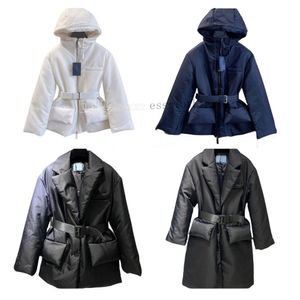 Designer jacka kvinnor ner rockar denim terry parkas topp mode prd puffer jackor mens blazers triangel knopp vinter tjocka rockar långa ärmar windbraker