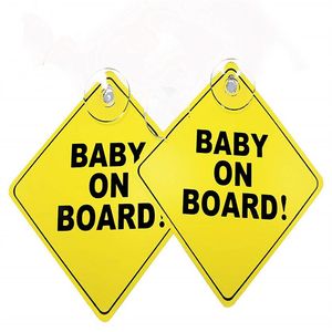 5pcs Baby on Board Warning Safety Sign Car Vehicle Window Vinyl With Suction Cup238r