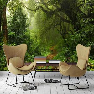 Wallpapers 3D Mural Wallpaper For Living Room Fantasy Forest HD Natural Scenery TV Background Wall Papers Home Decor Bed