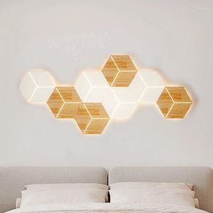 Duvar lambası Nordic Led Yaratıcı Japon tarzı Geometrik Günlük Oturma Odası Yatak Odası Başucu Atmosfer Aydınlatma Dekorasyonları