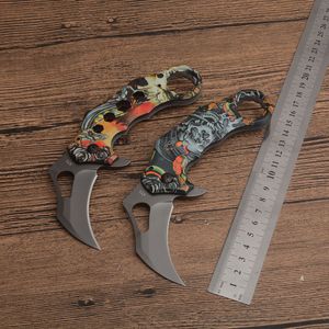 1st G3816 X73 Karambit Knife 440C Titanium Coating Blade Steel Handle Tactical Claw Folding Knives Outdoor EDC Pocket Tool With Retail Box