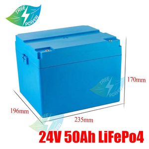lifepo4 24V 50Ah battery pack with BMS for motorcycle solar system ebike power wheelchair electric scooters+29.2V 5A Charger