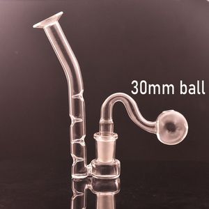 Gratis fartyg 14mm Female Connector Glass Hookah Munstycke Adapter med konkav Hole J Hook Adapter för Ash Catcher Bong med 30 mm kulglasoljebrännare rör