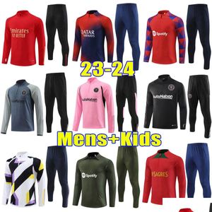 Йога -наряд Miami Paris Tracksuit Soccer Set Set Haaland Mbappe Kit Son Kids Kids Vini Bellingham Jacket Psgs Scepuits Saka Pedri Training Dhgav