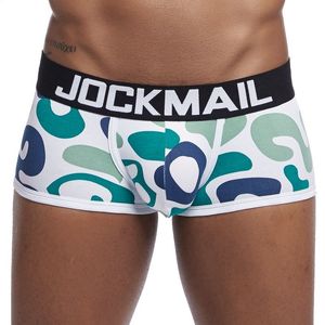 Underbyxor jockmail sexig herr bomull trosor boxare manliga underkläder fasta shorts andningsbara randiga shorts män boxare 230815