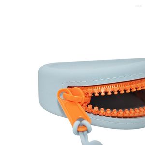 Förvaringspåsar 1st söta runda silikonmynt handväska mini plånbok väska fast färg kvinnor flickor nyckel headset påse barn gåva