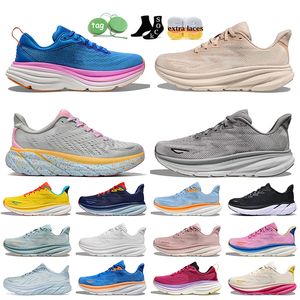 Partihandel Hoka Clifton 9 Running Shoes Womens Mens Top Quality AAA+ Bondi 8 Hokas Cliftons 8 Jogging Trainers White Black Pink Blue On Free People Moln Sports Sneakers