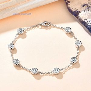 Chain Ins Fashion Gold Plated S925 Sterling Silver Moissanite Bracelet for Girls Women Nice Gift