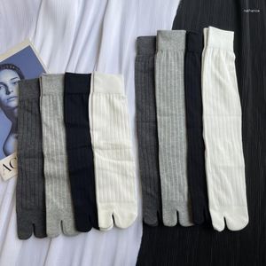 Women Socks Japanese Kimono Pure Cotton White Thigh High Cosplay Girls Two Fingers Socka Long/short Tube Split Toe Stay Ups