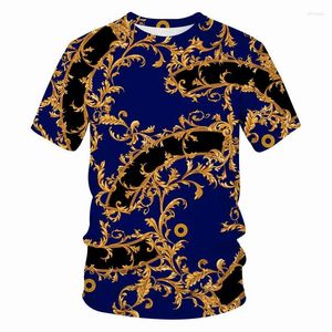 Herren T-Shirts 2023 Chinesische Elemente High-End-Luxusmuster 3D-gedruckter Kleidung O-Hals atmungsaktives Mode übergroßes T-Shirt