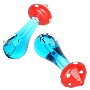 Colorful Mushroom Style Freezable Liquid Pyrex Thick Glass Pipes Handmade Portable Filter Dry Herb Tobacco Spoon Bowl Smoking Bong Holder Handpipes Hand Tube