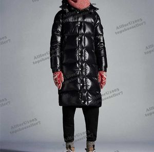 2023 Designer Winter Herren Daunenmäntel Damen Glänzende Pufferjacken Dicke Warme Parkas Mantel Mode Männer Lange Daunenjacke Klassische Oberbekleidung Schwarz