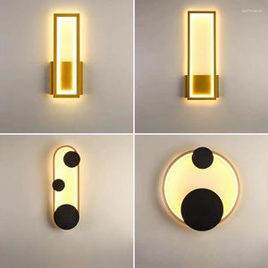 Wandlampen moderne LED Light Home Decor Wohnzimmer Schlafzimmer Leuchten AC110-240V Schwarz Weiß Gold Badezimmerspiegel